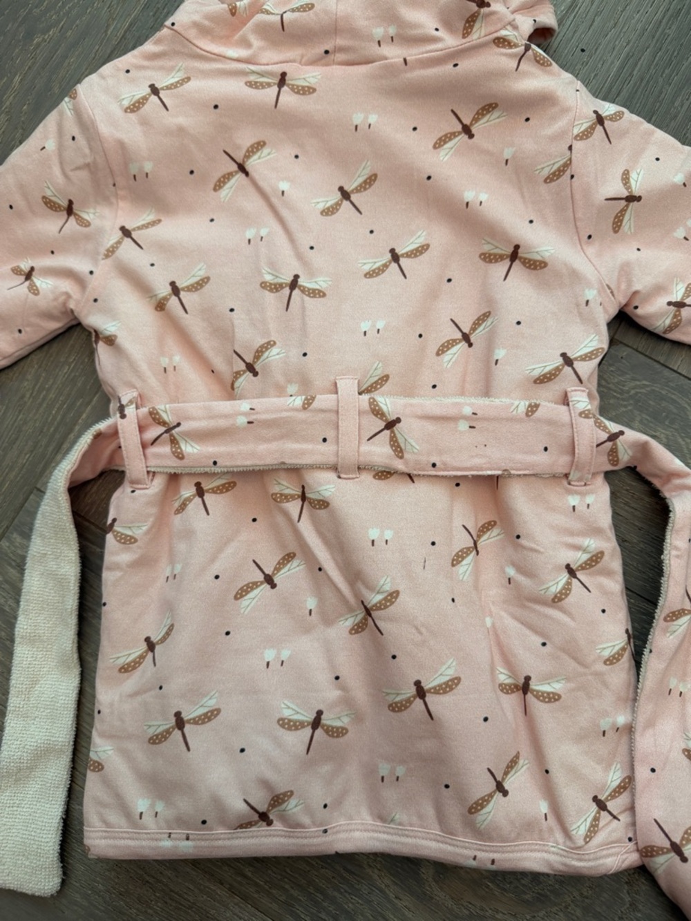 Pink Dragonfly Hooded Kids Robe - Picture 3 of 3
